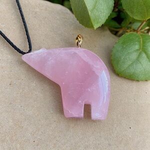 Rose Quartz Bear Pendant